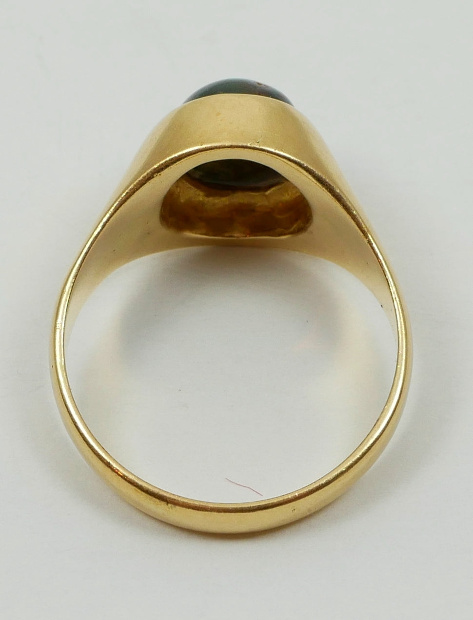 Solid 18ct Yellow Gold Bloodstone Heliotrope Signet Dress Ring Size 9.5 S 60 8gm