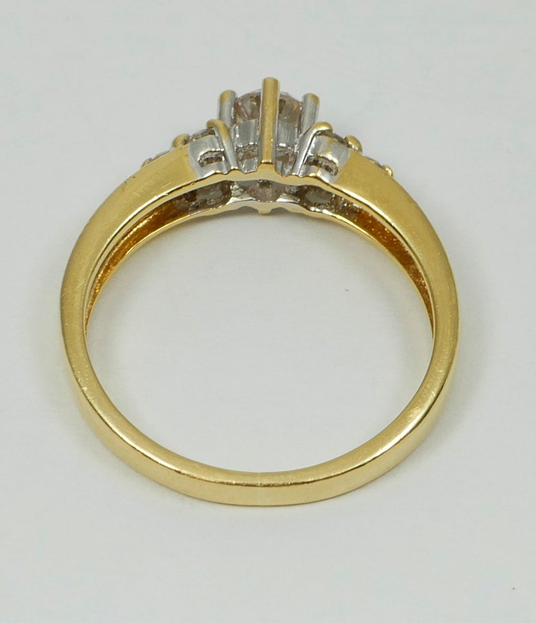 Solid 18ct Yellow Gold .35ct Diamond Cluster Dress Engagement Ring Size 6.5 M 52