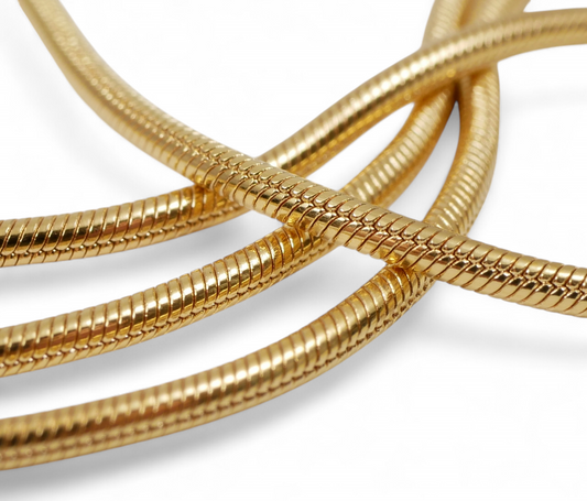 New Italian Solid 9ct Yellow Gold 1.5mm Snake Chain 40cm 15.5" Necklace 6.26gm
