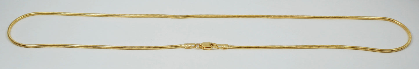 New Italian Solid 9ct Yellow Gold 1.5mm Snake Chain 40cm 15.5" Necklace 6.26gm