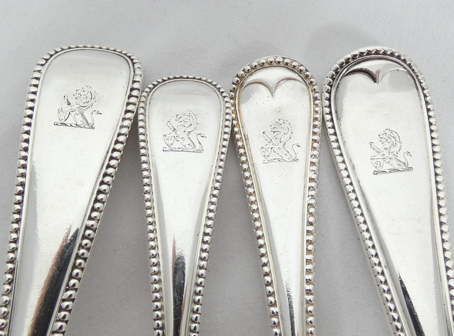 Antique Edwardian 72pc 12pl Sterling Silver Cutlery Set Old English Bead Knife