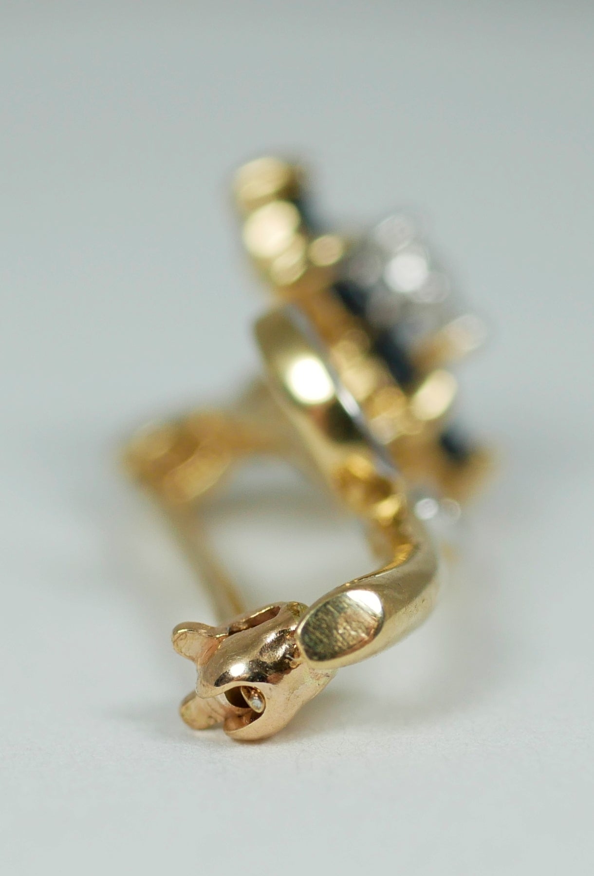 Petite Solid 9ct Yellow Gold Natural Blue Sapphire & Diamond Flower Brooch Pin