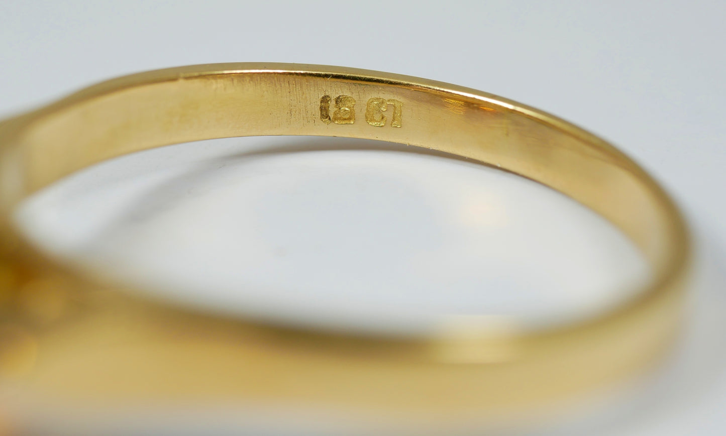 Vintage Solid 18ct Yellow Gold Madeira Citrine Diamond Dress Ring Size 10.5 U 63