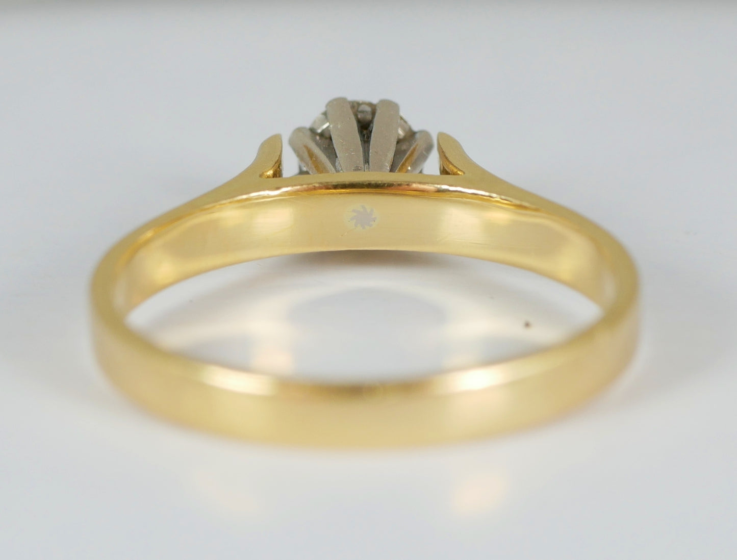 Antique Vintage Solid 15ct Yellow Gold Diamond Engagement Dress Ring Size 5 J 49