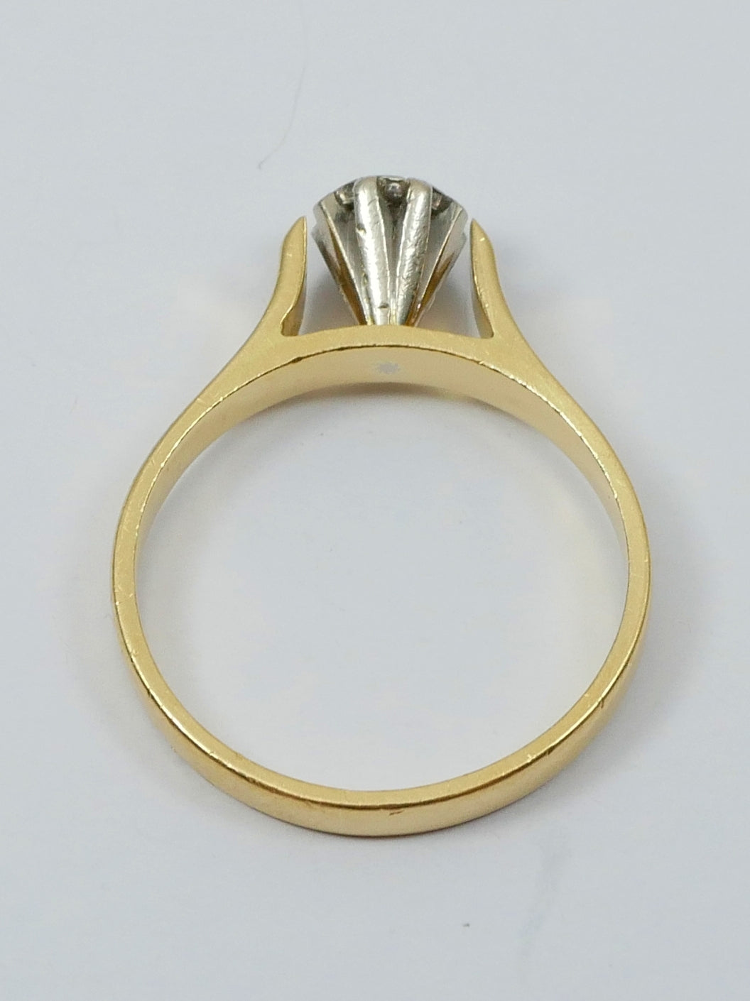 Antique Vintage Solid 15ct Yellow Gold Diamond Engagement Dress Ring Size 5 J 49