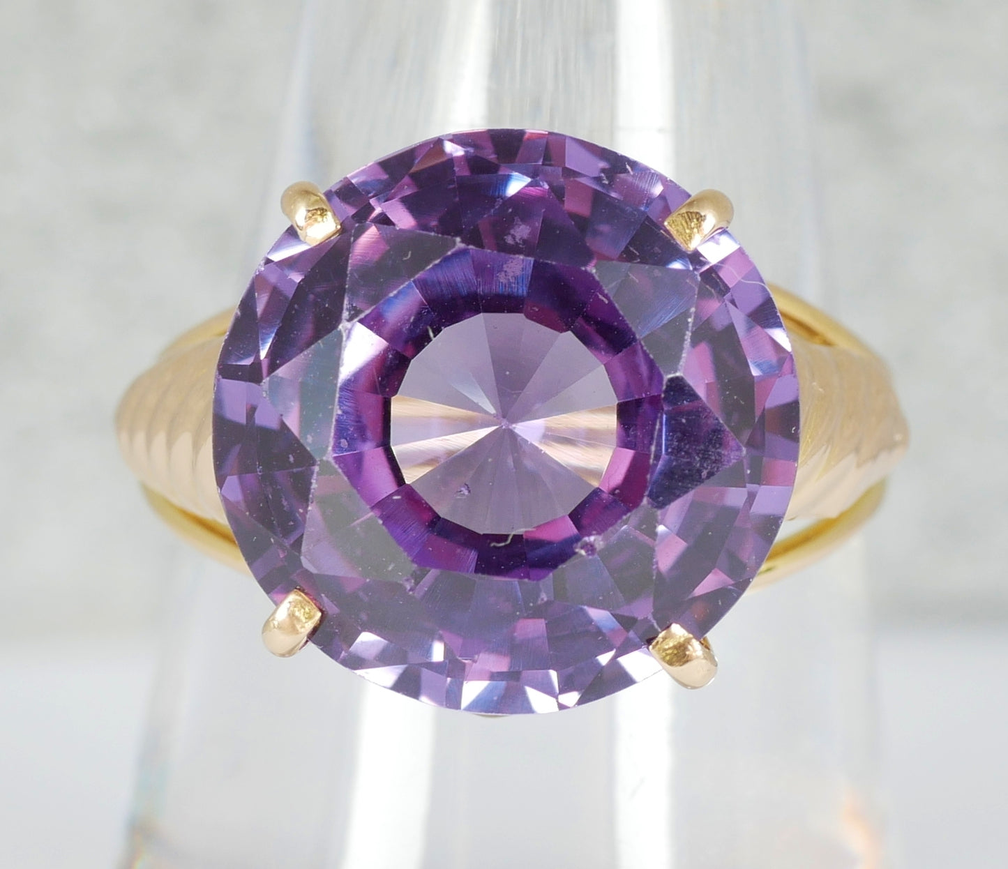 Egyptian Solid 14ct Yellow Gold 13ct Alexandrite Sapphire Dress Ring Size 9 R 59