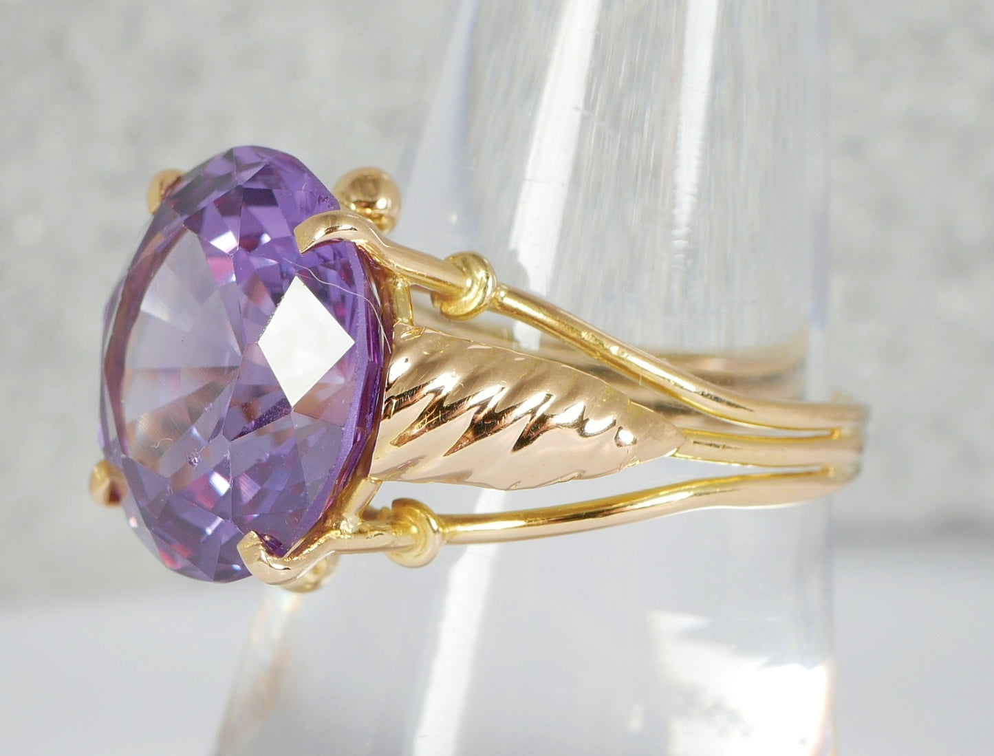 Egyptian Solid 14ct Yellow Gold 13ct Alexandrite Sapphire Dress Ring Size 9 R 59