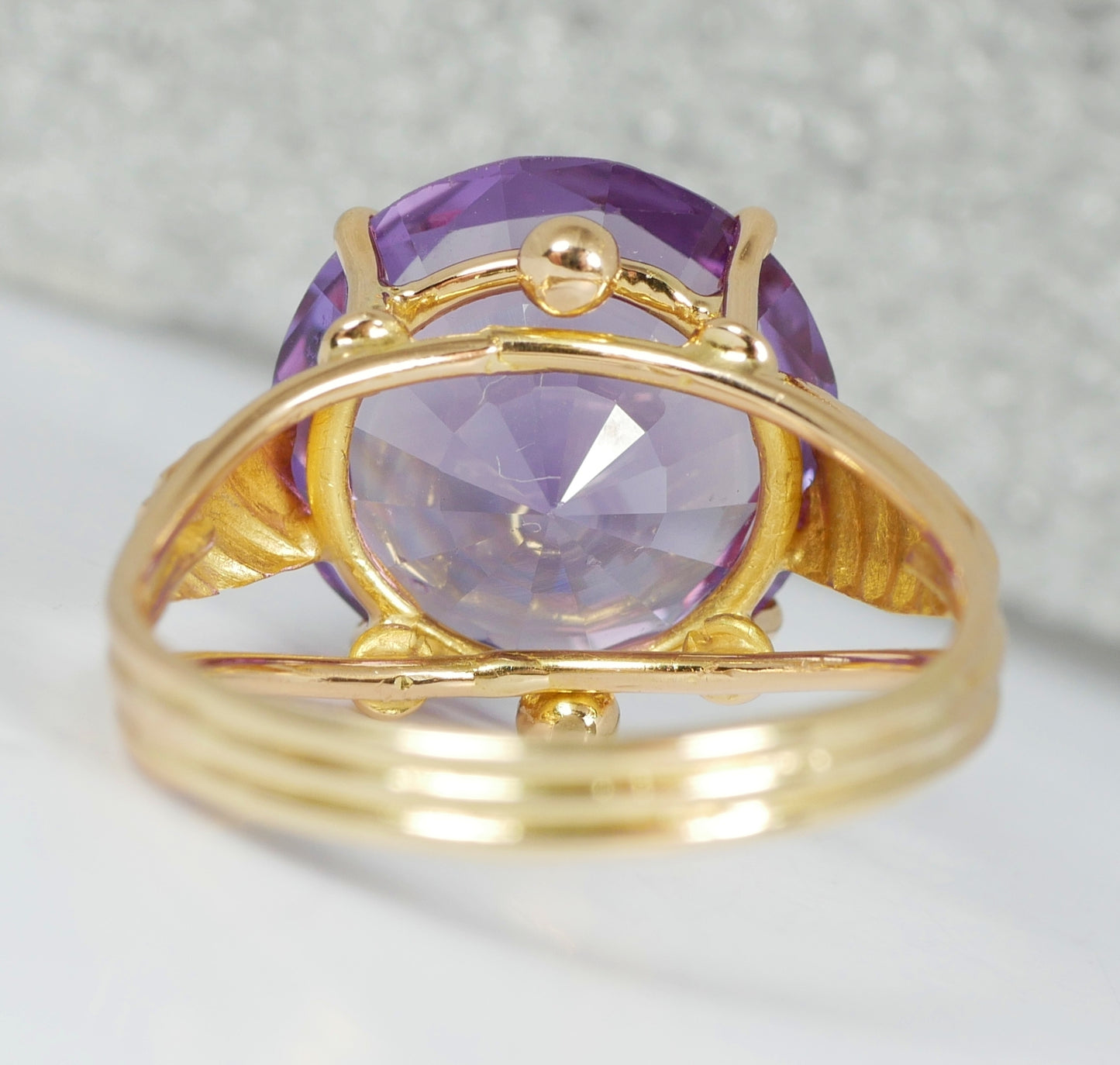 Egyptian Solid 14ct Yellow Gold 13ct Alexandrite Sapphire Dress Ring Size 9 R 59