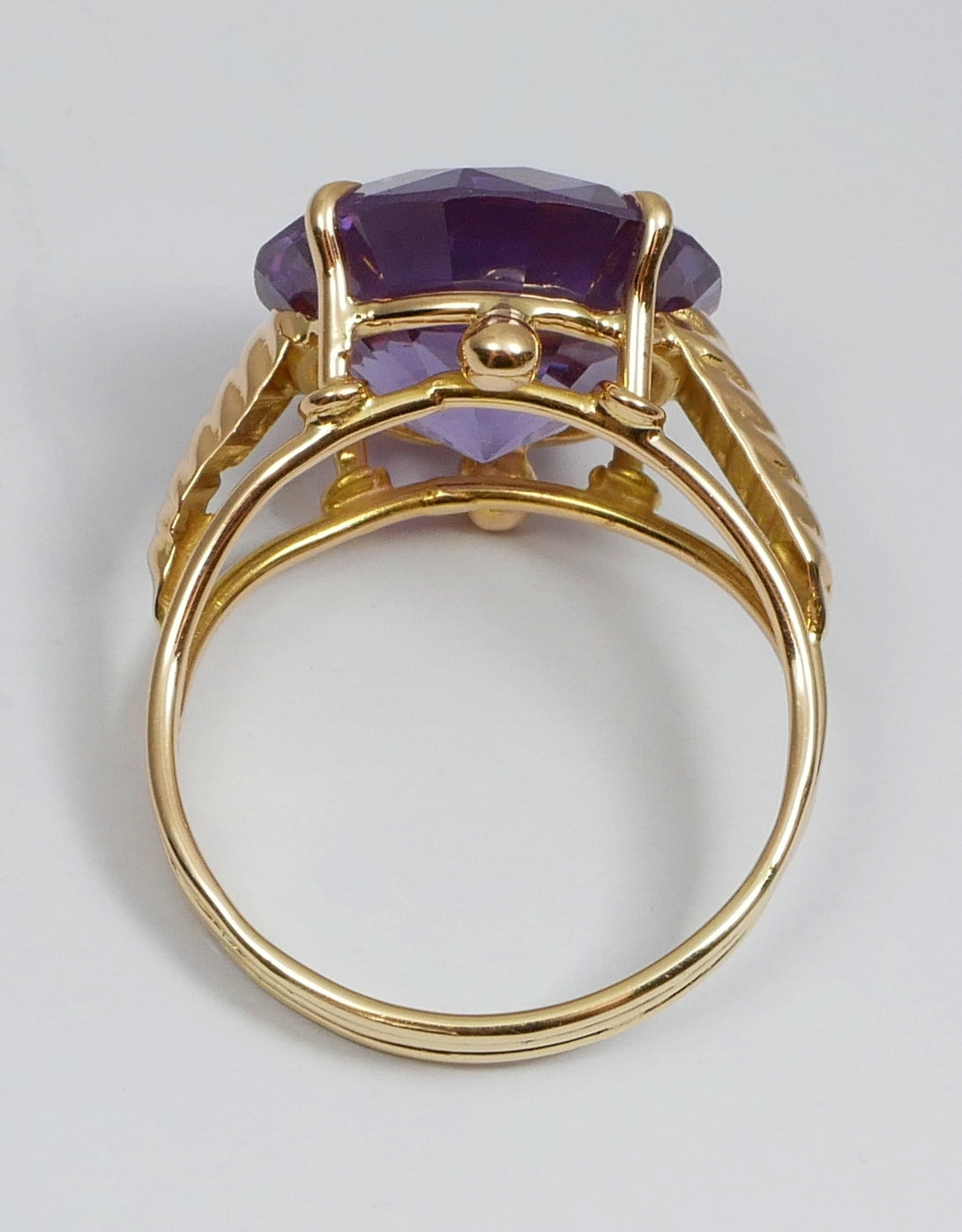 Egyptian Solid 14ct Yellow Gold 13ct Alexandrite Sapphire Dress Ring Size 9 R 59