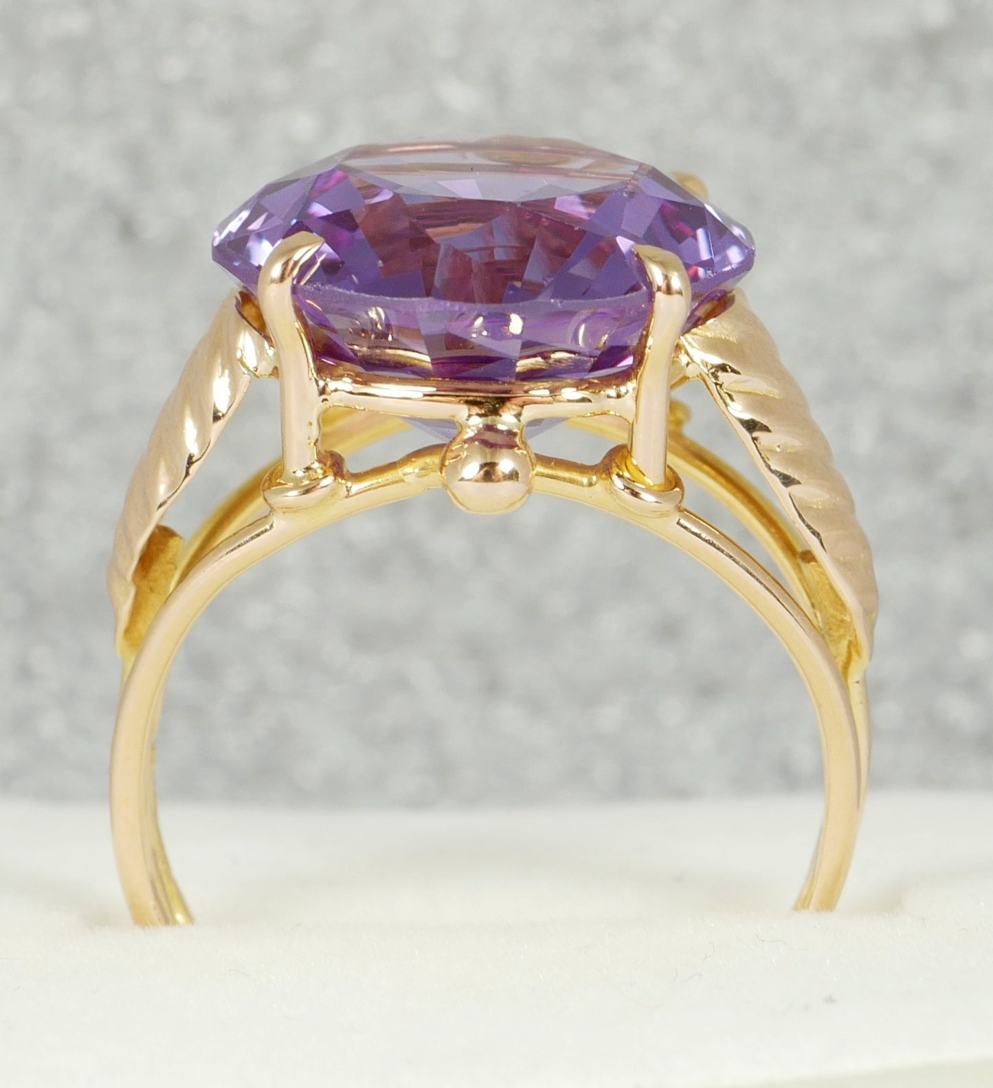 Egyptian Solid 14ct Yellow Gold 13ct Alexandrite Sapphire Dress Ring Size 9 R 59