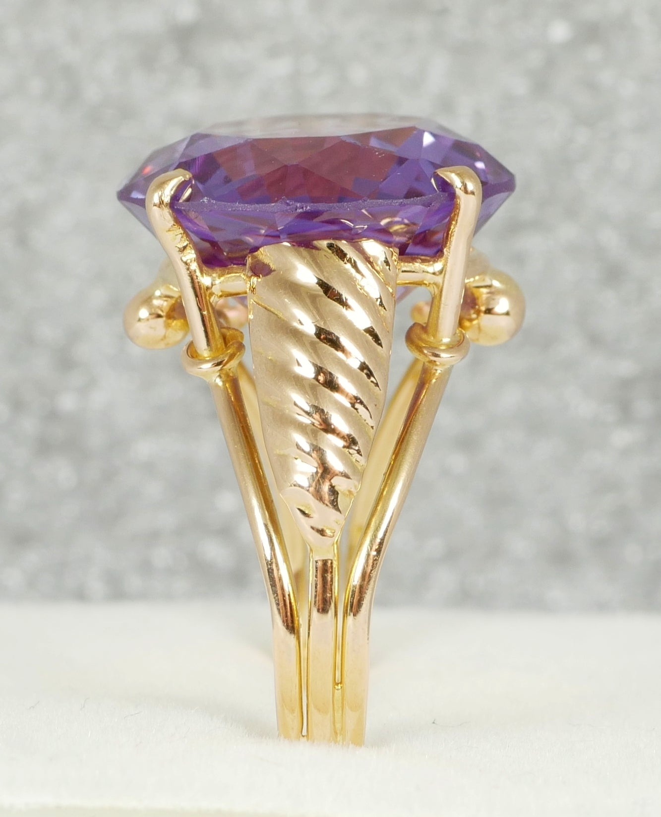 Egyptian Solid 14ct Yellow Gold 13ct Alexandrite Sapphire Dress Ring Size 9 R 59
