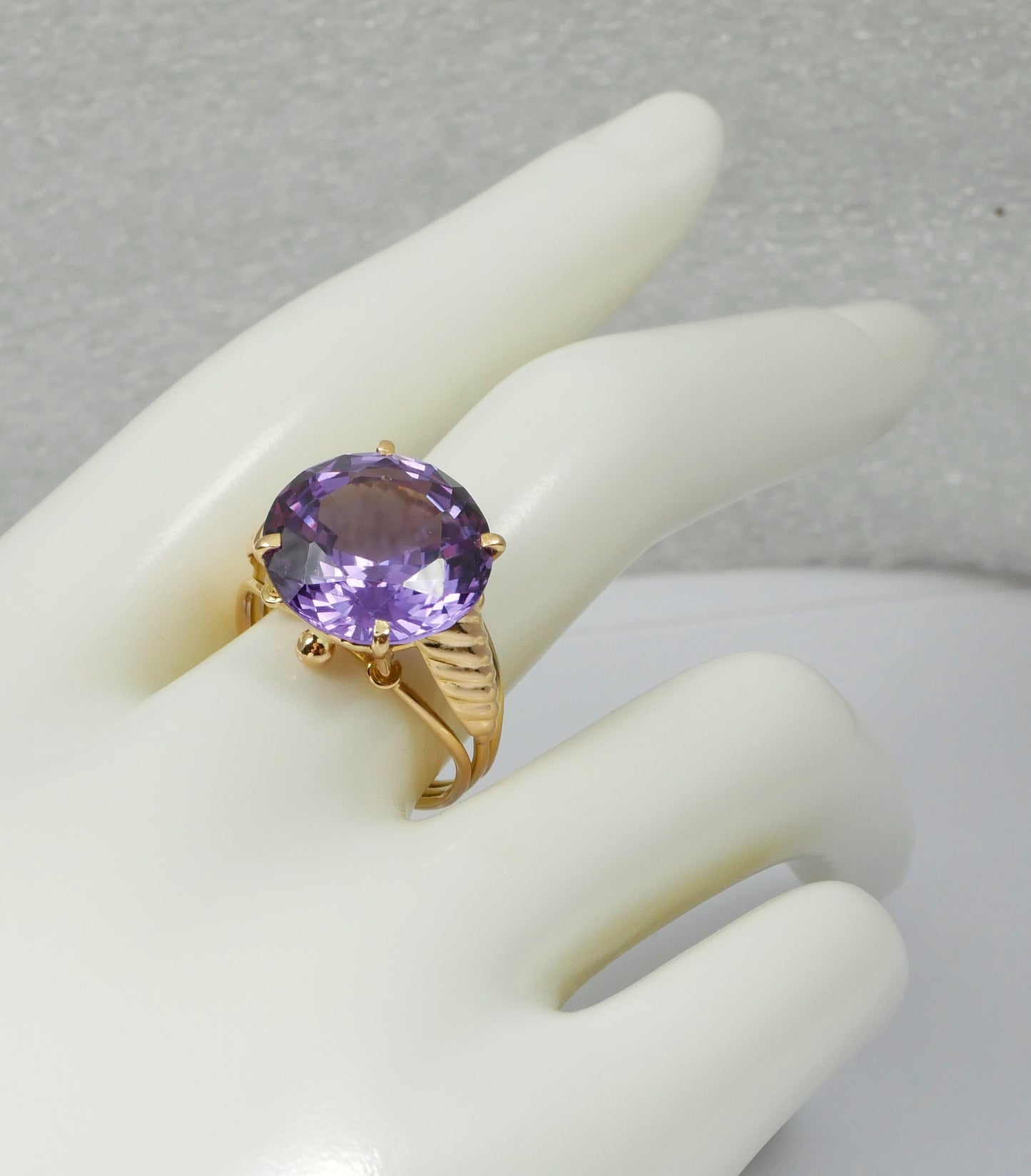 Egyptian Solid 14ct Yellow Gold 13ct Alexandrite Sapphire Dress Ring Size 9 R 59
