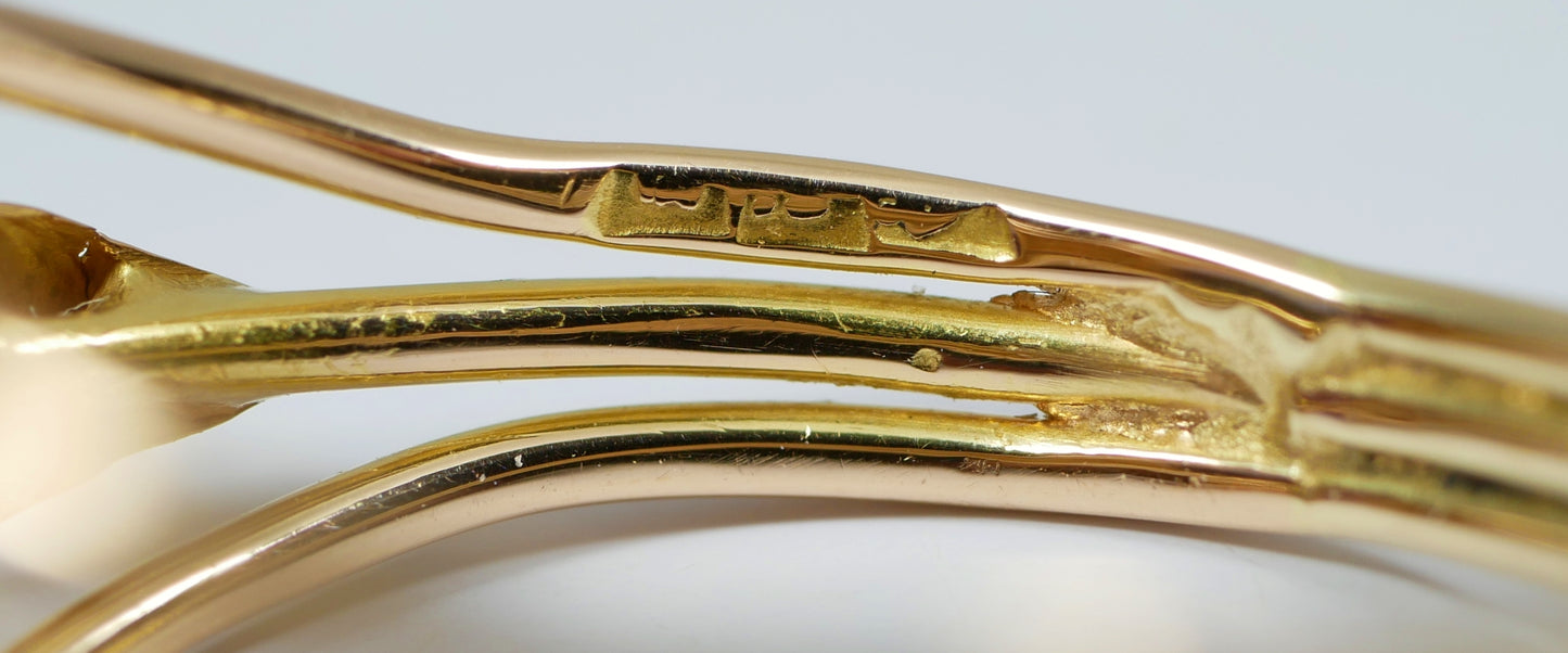 Egyptian Solid 14ct Yellow Gold 13ct Alexandrite Sapphire Dress Ring Size 9 R 59