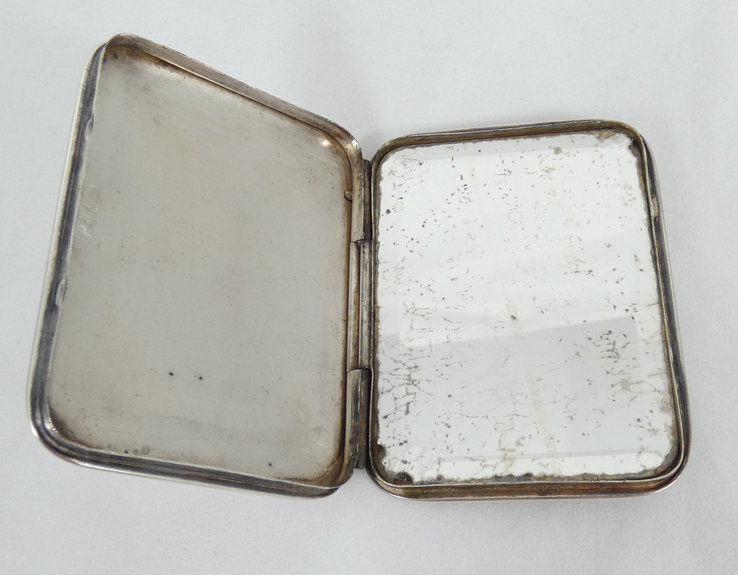 Antique Art Deco 1930 Israel Solid 833 Silver Powder Mirror Compact Leo Gersting