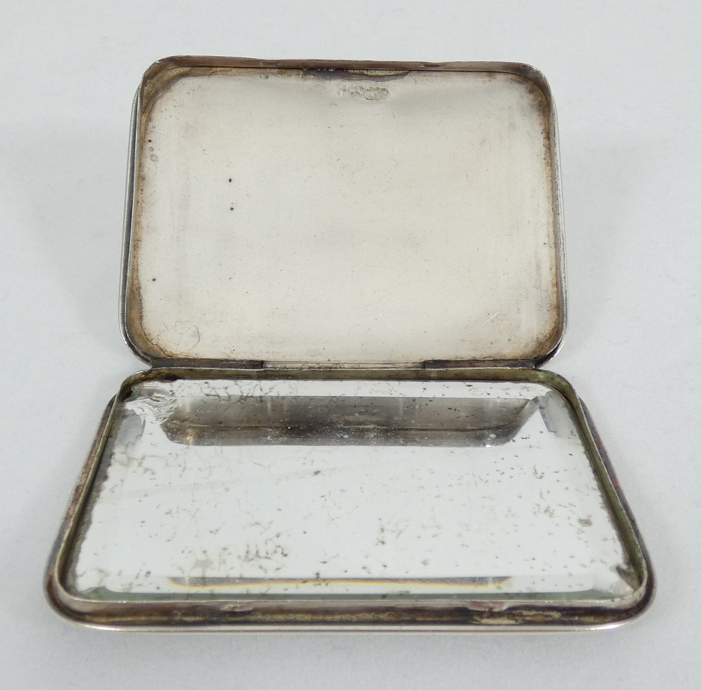 Antique Art Deco 1930 Israel Solid 833 Silver Powder Mirror Compact Leo Gersting