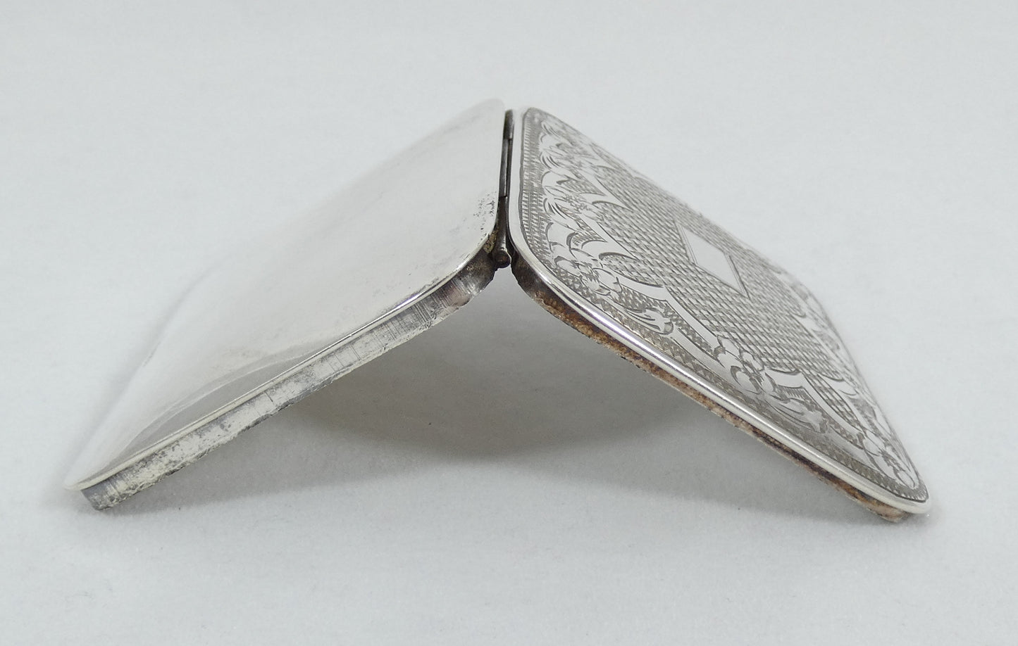 Antique Art Deco 1930 Israel Solid 833 Silver Powder Mirror Compact Leo Gersting