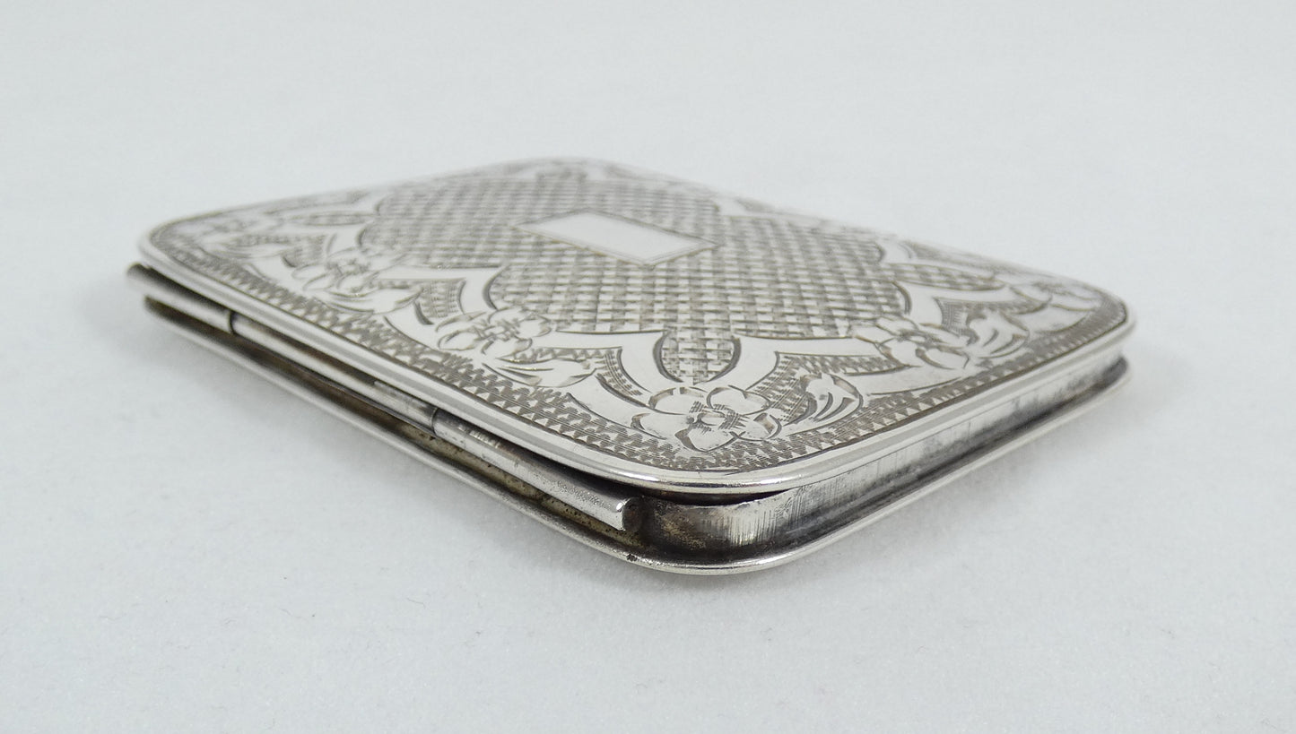 Antique Art Deco 1930 Israel Solid 833 Silver Powder Mirror Compact Leo Gersting