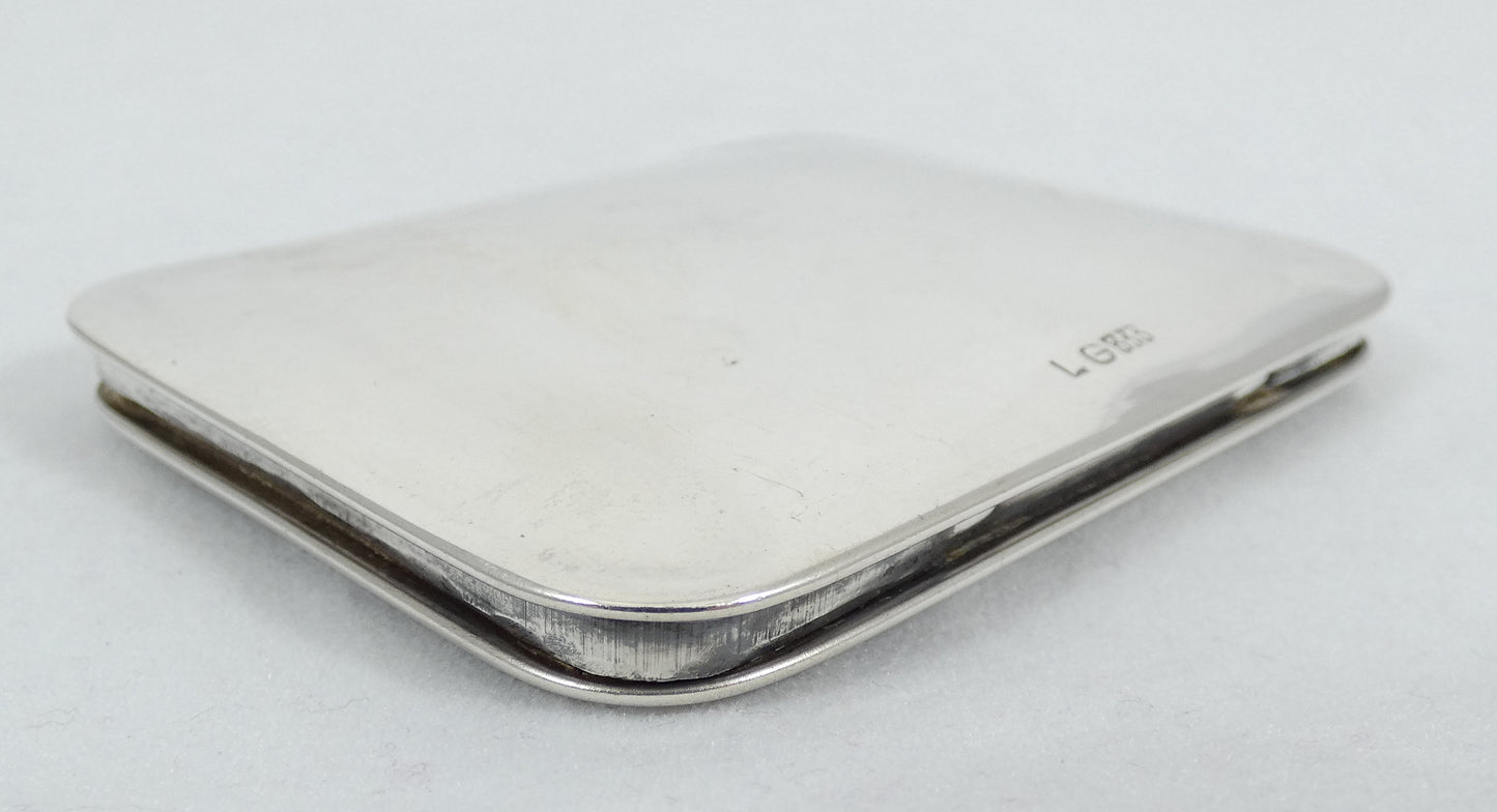 Antique Art Deco 1930 Israel Solid 833 Silver Powder Mirror Compact Leo Gersting