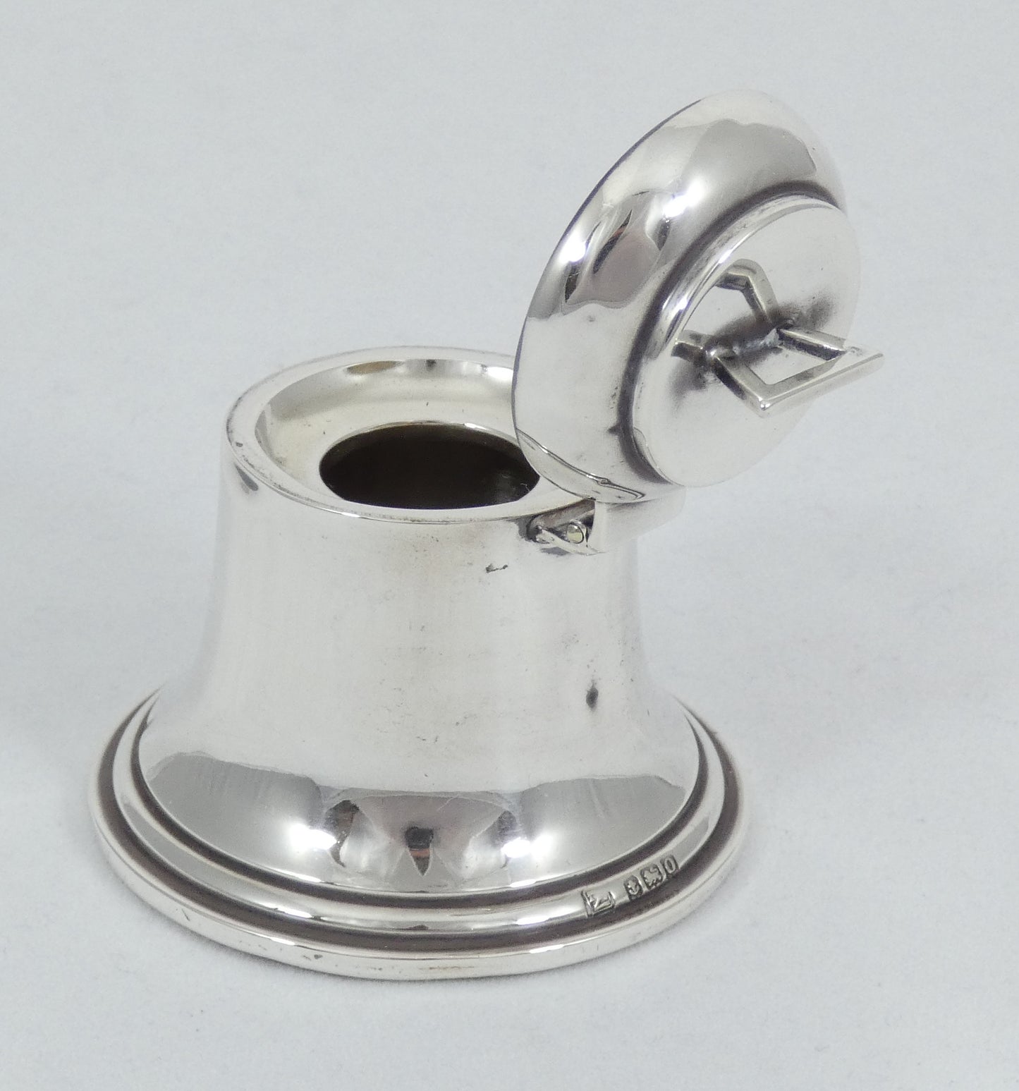 Antique Edwardian 1913 Sterling Silver 6cm Bell Shape Inkwell Ink Well Desk Set