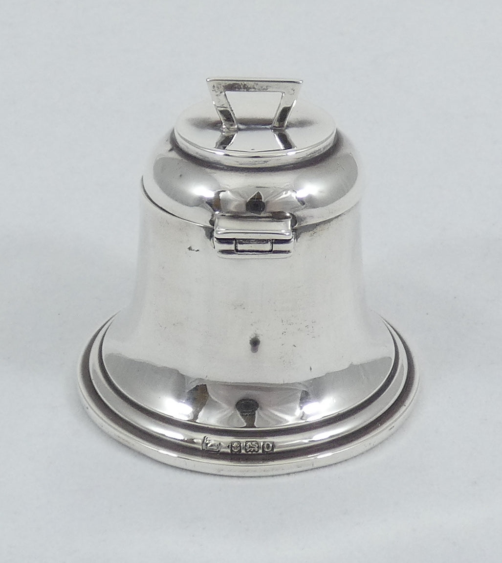 Antique Edwardian 1913 Sterling Silver 6cm Bell Shape Inkwell Ink Well Desk Set