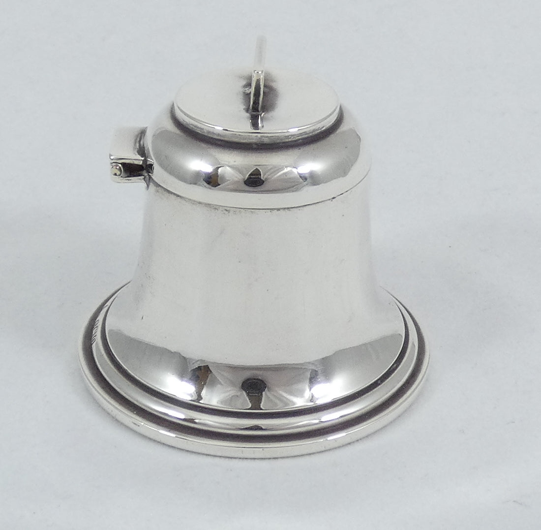 Antique Edwardian 1913 Sterling Silver 6cm Bell Shape Inkwell Ink Well Desk Set