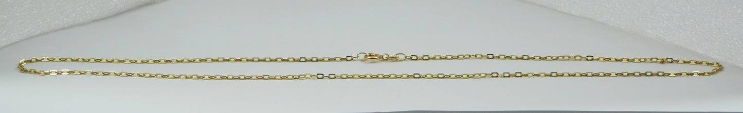 Italian Solid 14ct Yellow Gold 49cm 19" 2mm Square Box Cable Chain Necklace 585