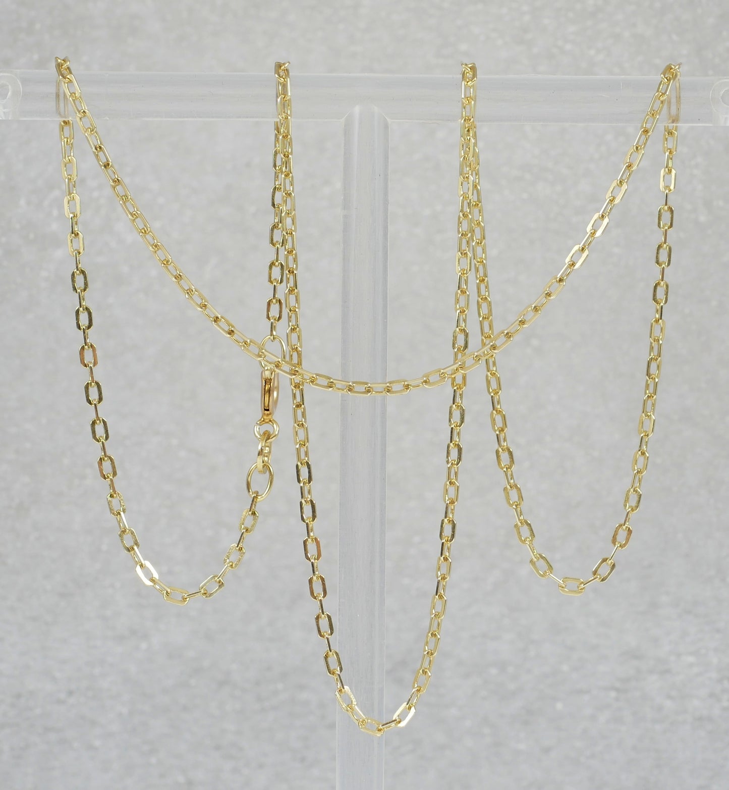 Italian Solid 14ct Yellow Gold 49cm 19" 2mm Square Box Cable Chain Necklace 585
