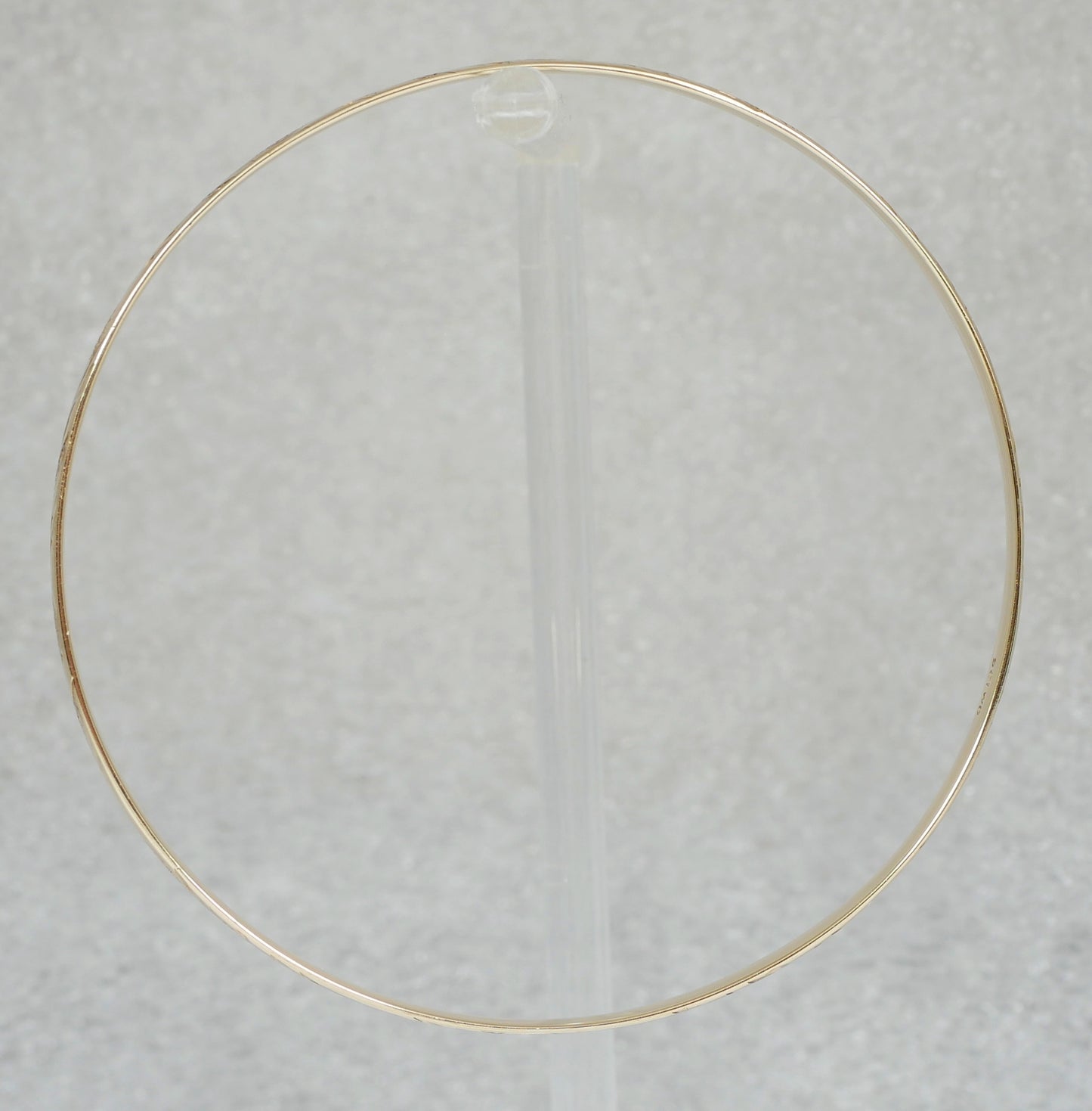 Vintage Solid 9ct Yellow Gold 65mm 2.5" Bright Cut 4mm D Profile Bangle 7.35gm