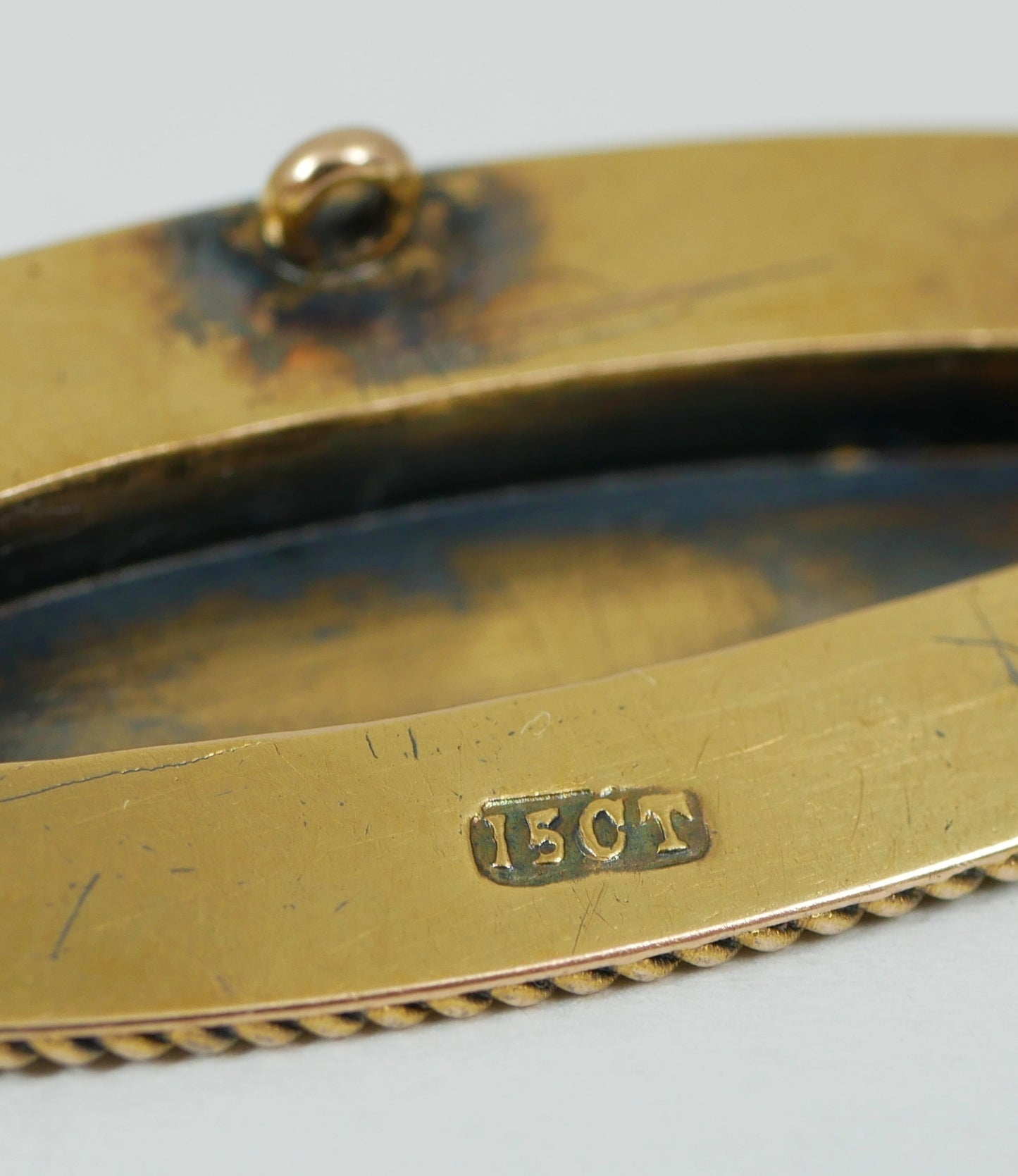 Antique 1890 Victorian Solid 15ct Yellow Gold Etruscan Revival Brooch Pin Flower