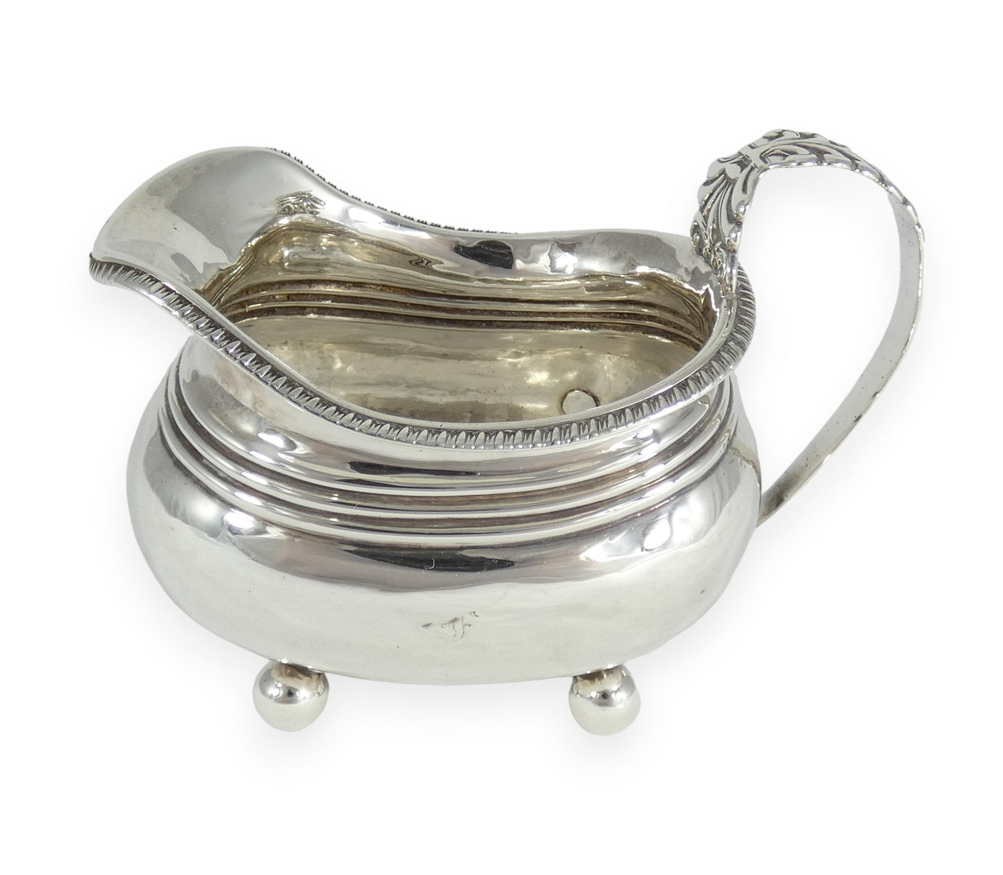 Antique Georgian 1798 Sterling Silver Milk Jug Creamer London Sauce Boat Regency