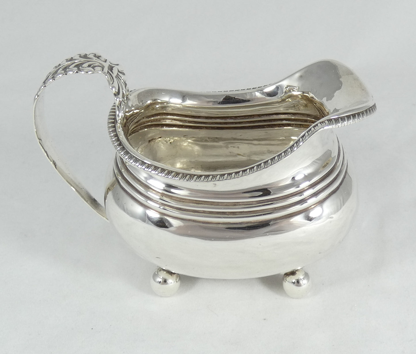 Antique Georgian 1798 Sterling Silver Milk Jug Creamer London Sauce Boat Regency