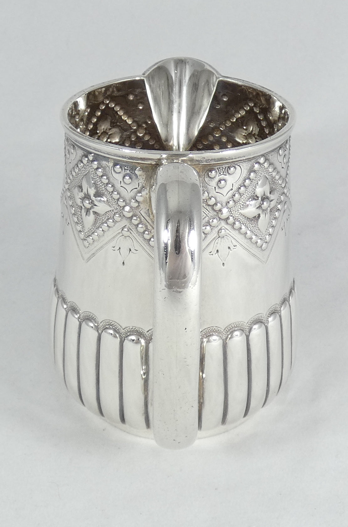 Antique Victorian 1872 Heavy Sterling Silver Milk Jug Creamer London Pitcher