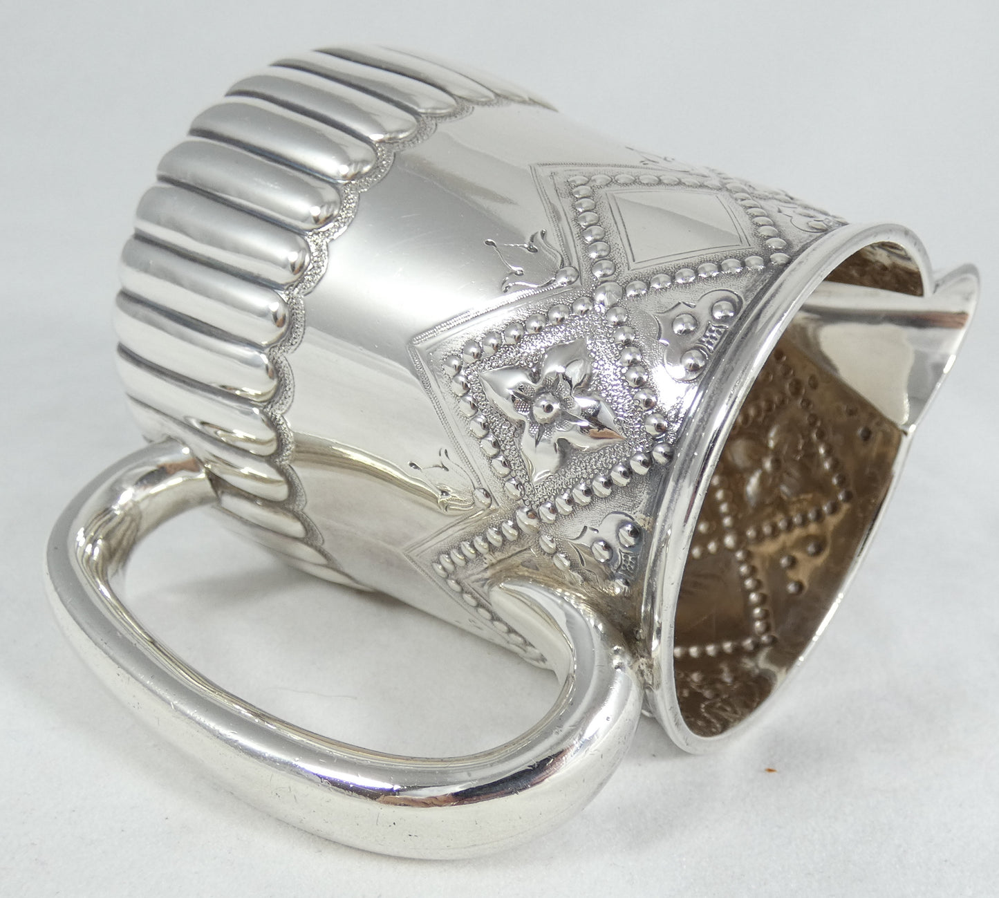 Antique Victorian 1872 Heavy Sterling Silver Milk Jug Creamer London Pitcher