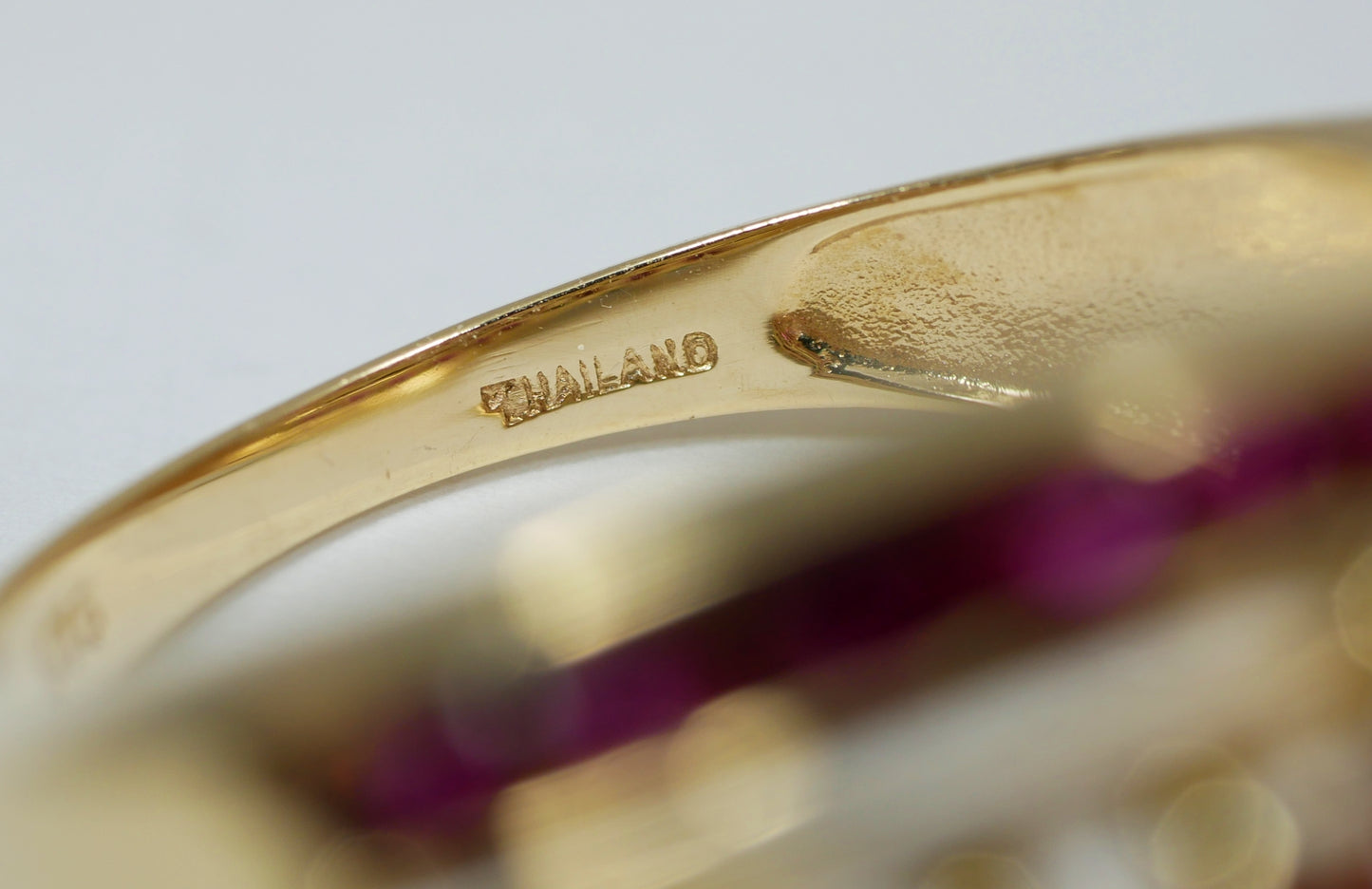 Solid 9ct Yellow Gold Pink Sapphire Cluster Crossover Dress Ring Size 7.5 O 55