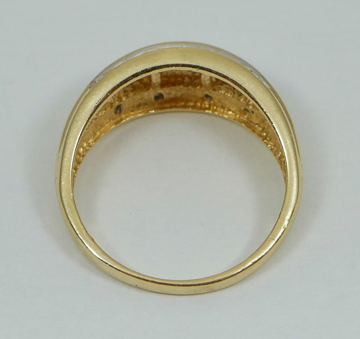 Solid 14ct Yellow Gold Channel Set Ruby & Diamond Cluster Dress Ring Size 7 N 54