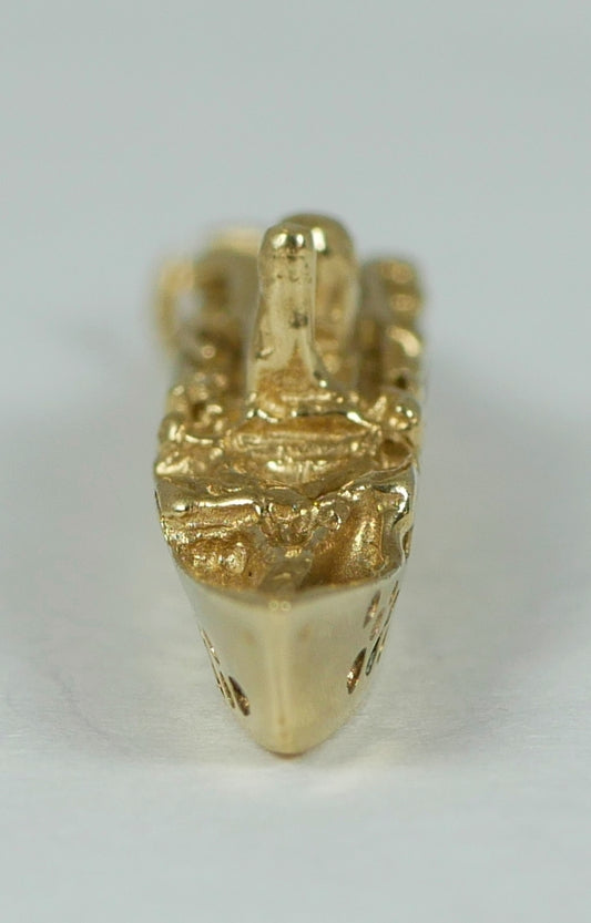 Heavy Solid 9ct Yellow Gold Cruise Ship Fairstar Ocean Liner Boat Pendant Charm