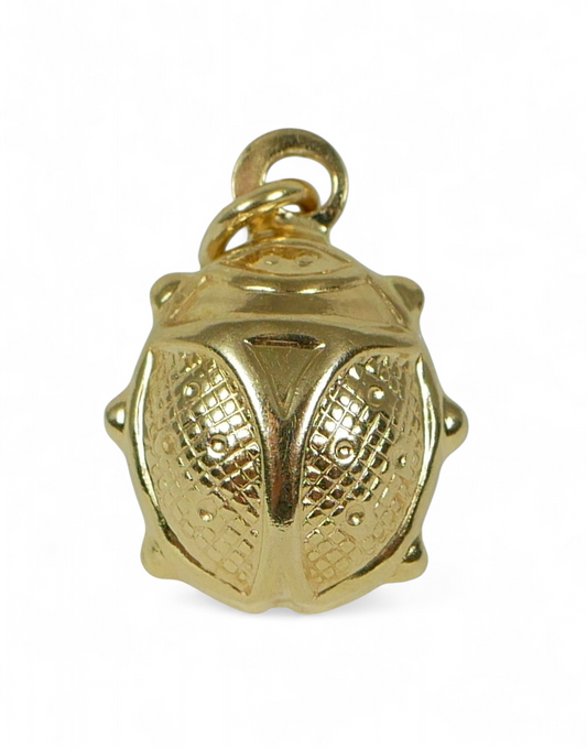 Solid 9ct Yellow Gold Ladybird Beetle Bug Pendant Bracelet Charm Lady Bird 375