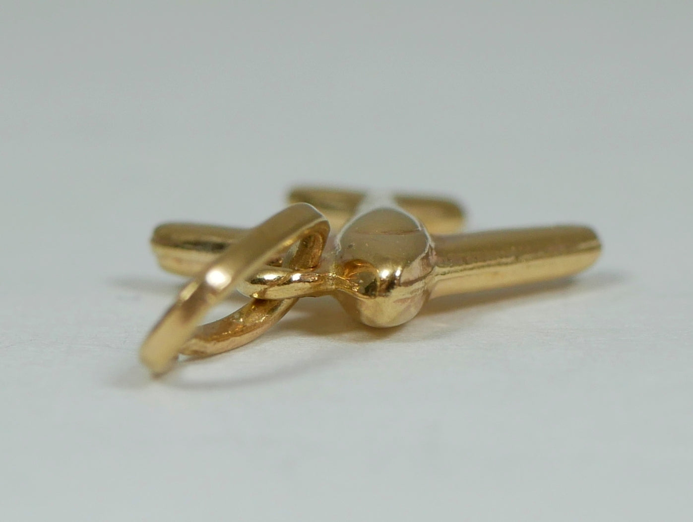 Lovely Solid 9ct Yellow Gold Aeroplane Airplane Plane Pendant Bracelet Charm 375