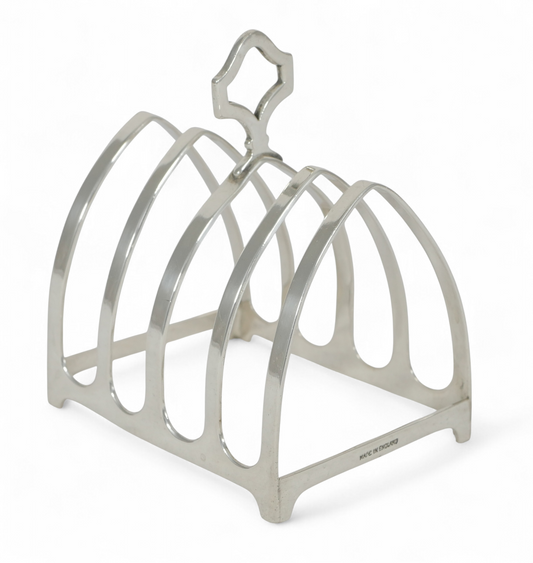 Antique Art Deco 1945 Sterling Silver Cathedral Toast Rack Letter Holder English