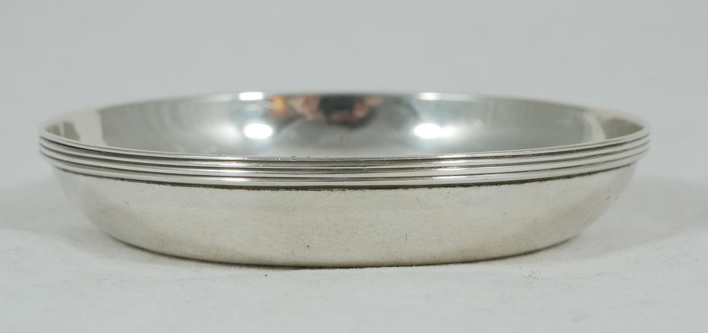 Antique Edwardian 1920 Sterling Silver Small 8cm Tea Bag Dish Tray Coaster Plate