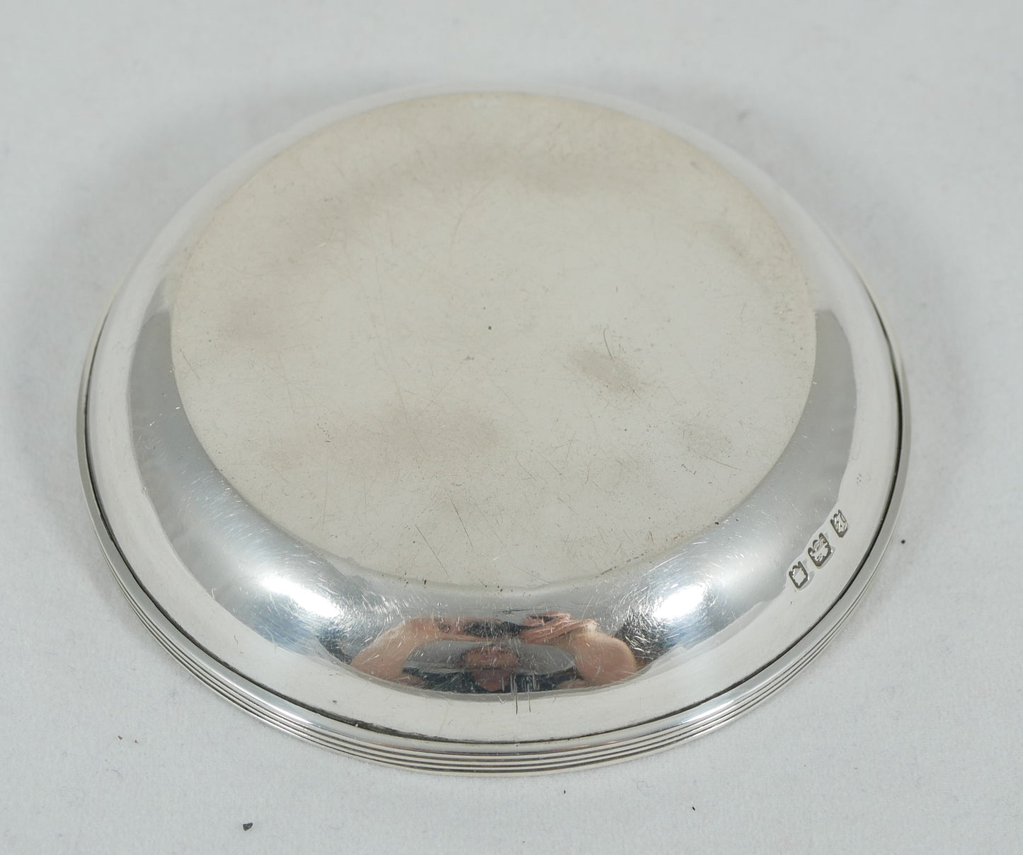 Antique Edwardian 1920 Sterling Silver Small 8cm Tea Bag Dish Tray Coaster Plate