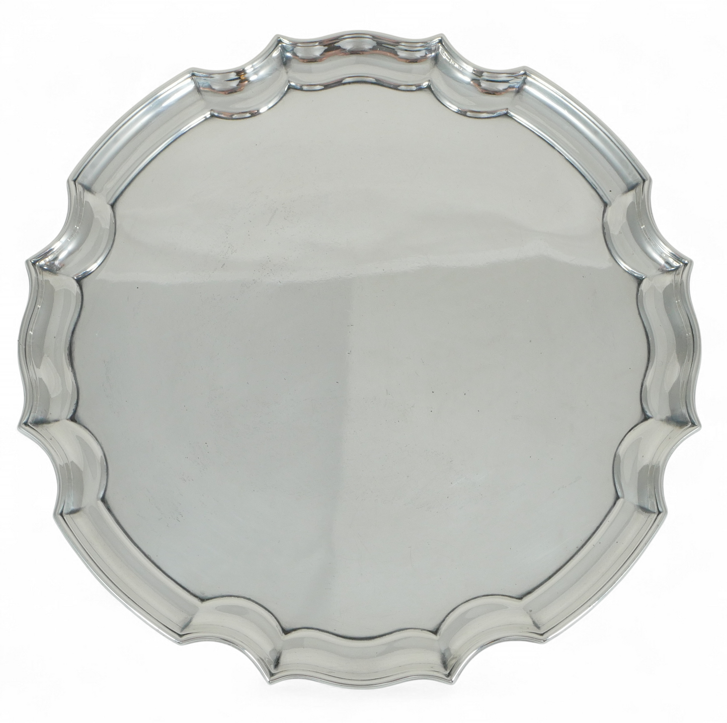 Antique Art Deco 1922 Sterling Silver 20.5cm 8" Serving Card Tray Salver Plate