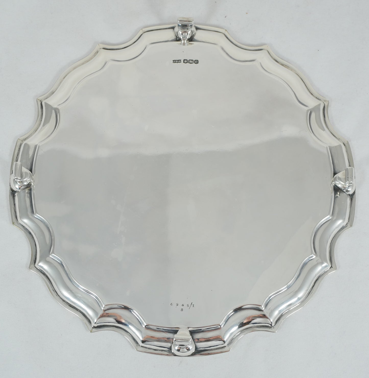 Antique Art Deco 1922 Sterling Silver 20.5cm 8" Serving Card Tray Salver Plate
