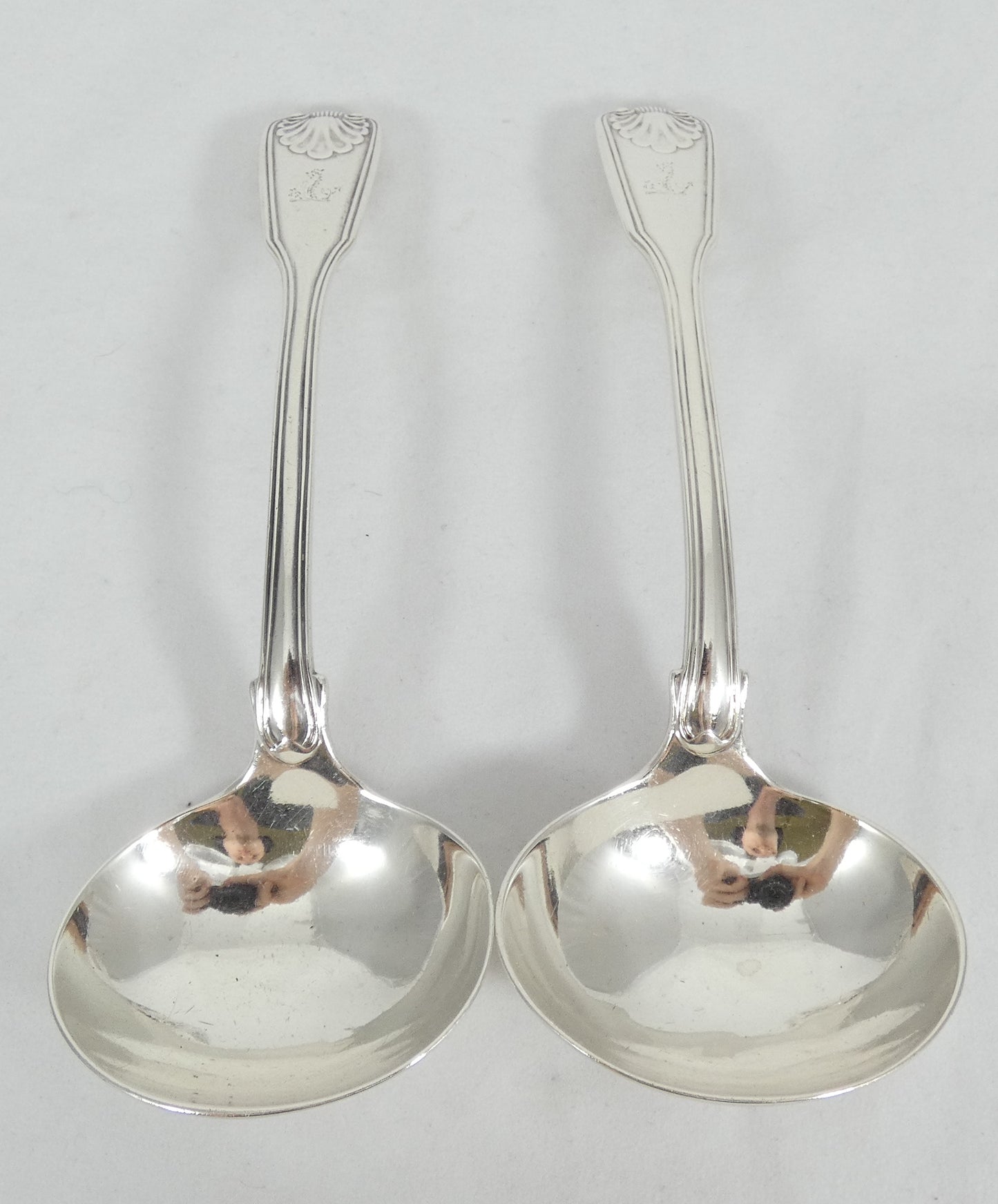 Antique Georgian 1836 42pc 8pl Sterling Silver Cutlery Set Fiddle Thread & Shell