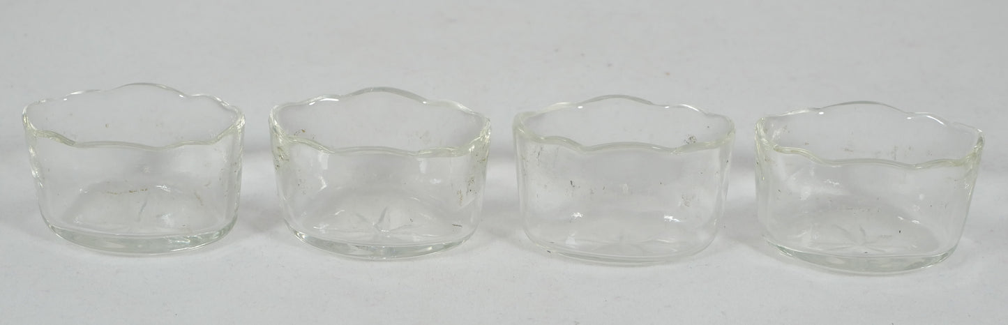 Antique Set of 4 French Sterling Silver Open Salt Cellars Bowls & Spoons Cruet