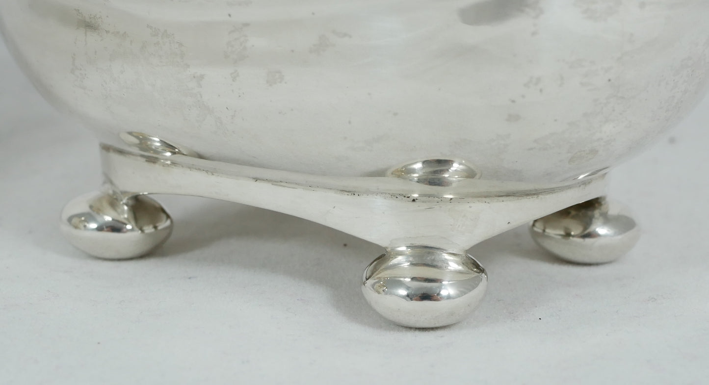 Antique Art Deco 1932 Sterling Silver 3pc Tea Set Teapot Sugar Bowl Creamer Jug