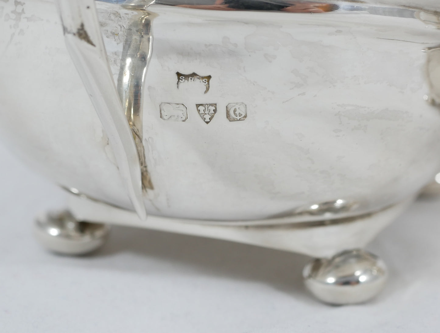 Antique Art Deco 1932 Sterling Silver 3pc Tea Set Teapot Sugar Bowl Creamer Jug