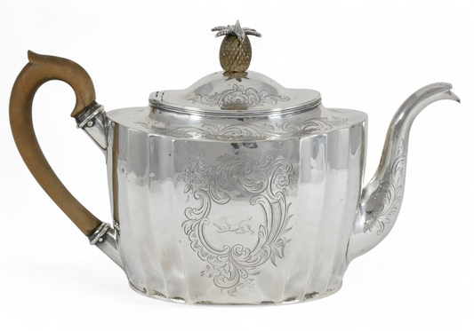 Antique Georgian 1802 Exeter Sterling Silver Teapot Tea Pot Pineapple Finial JH