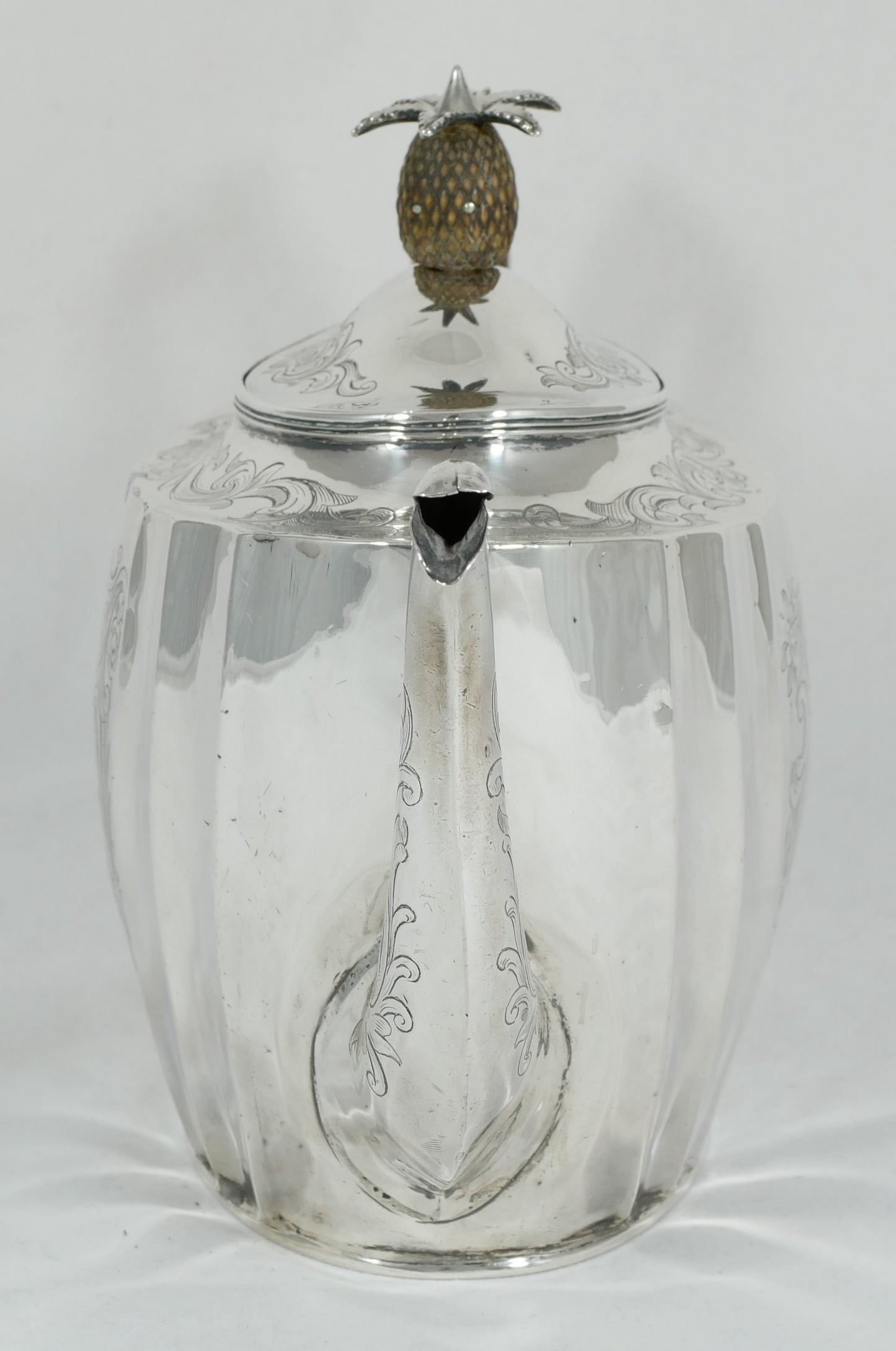 Antique Georgian 1802 Exeter Sterling Silver Teapot Tea Pot Pineapple Finial JH