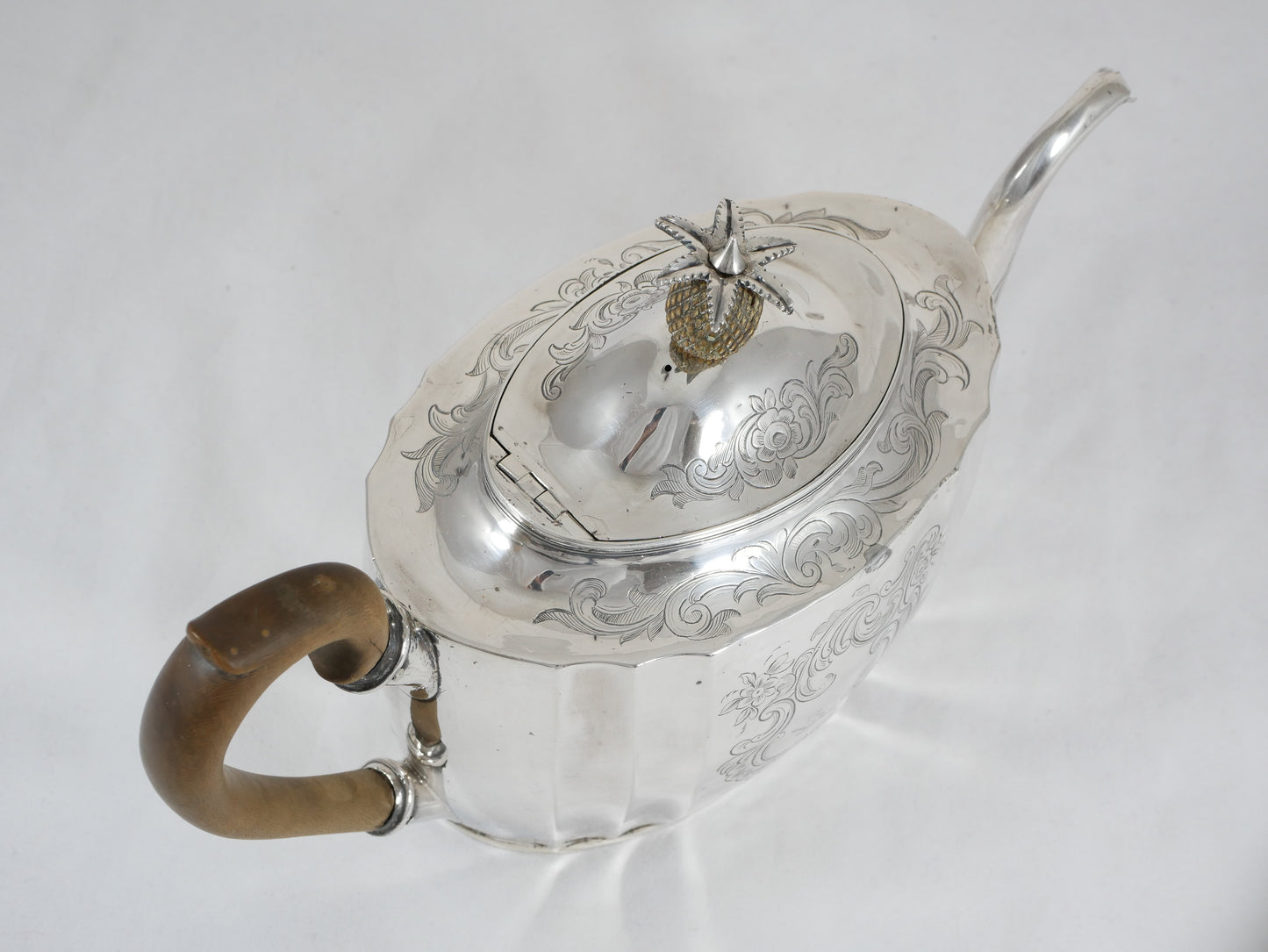 Antique Georgian 1802 Exeter Sterling Silver Teapot Tea Pot Pineapple Finial JH